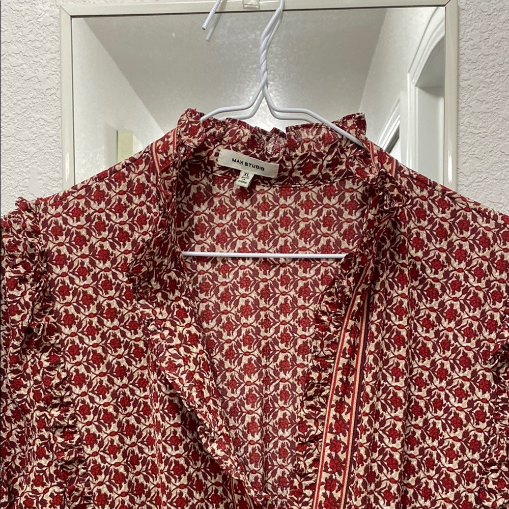 Max Studio Red Patterned Dress